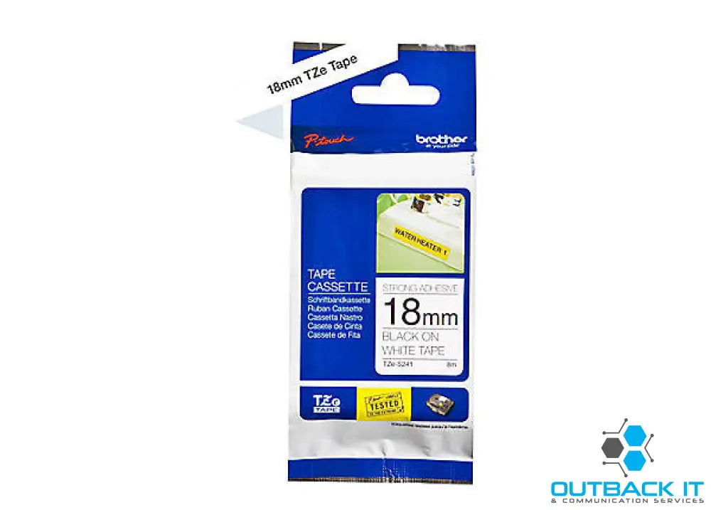 Brother 18MM Black White Tape Strong Adhesive TZE Tape Brother - LABELLERS