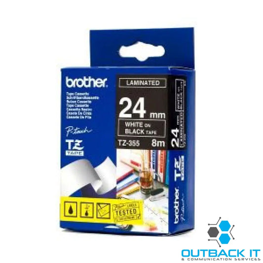 Brother 24MM White On Black TZ Brother - LABELLERS