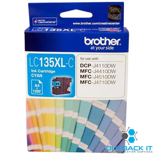 Brother LC-135XLC Cyan Ink Cartridge- MFC-J6520DW/J6720DW/J6920DW and DCP-J4110DW/MFC-J4410DW/J4510DW/J4710DW - up to