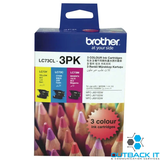 Brother LC-73 Colour Value Pack 1X Cyan 1X Magenta 1X Yellow Brother Printer Consumable - INKJET