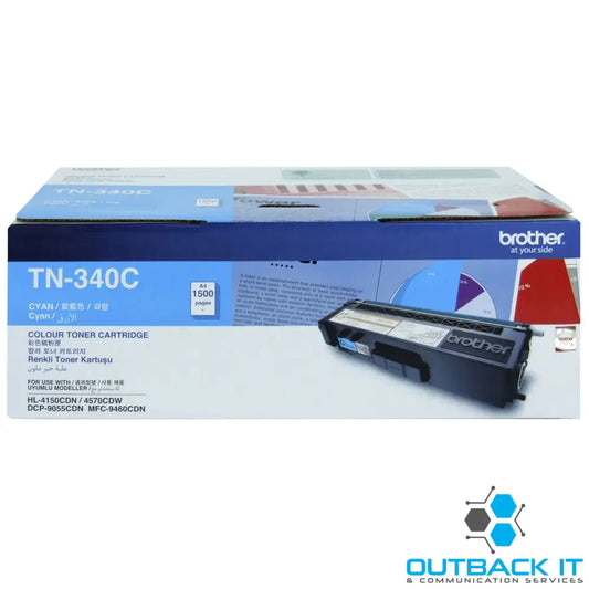 Brother TN-340C Colour Laser Toner - Standard Yield Cyan HL-4150CDN/4570CDW DCP-9055CDN MFC-9460CDN/9970CDW - 1500