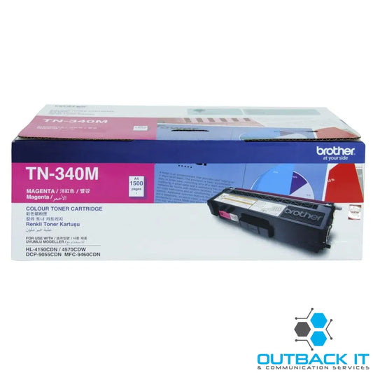 Brother TN-340M Colour Laser Toner - Standard Yield Megenta HL-4150CDN/4570CDW DCP-9055CDN MFC-9460CDN/9970CDW - 1500