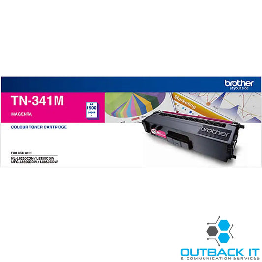 Brother TN-341M Colour Laser Toner-Standard Magenta HL-L8250CDN/8350CDW MFC-L8600CDW/L8850CDW - 1500Pages Brother