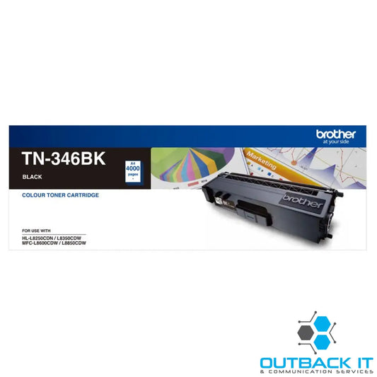 Brother TN-346BK High Yield Black Toner HL-L8250CDN/8350CDW MFC-L8600CDW/L8850CDW - 4000Pages Brother Printer