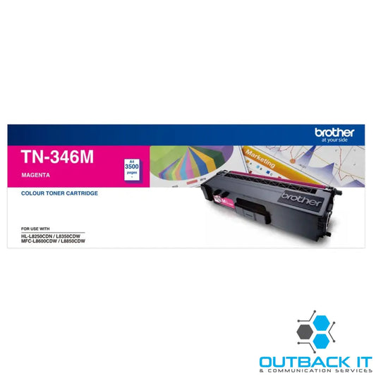 Brother TN-346M Colour Laser Toner- High Yield Magenta- HL-L8250CDN/8350CDW MFC-L8600CDW/L8850CDW - 3500Pages Brother