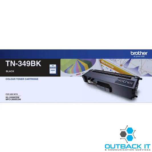 Brother TN-349BK Super High Yield Black Toner- HL-L9200CDW MFC-L9550CDW - 6000Pages Brother Printer Consumable - COLOUR