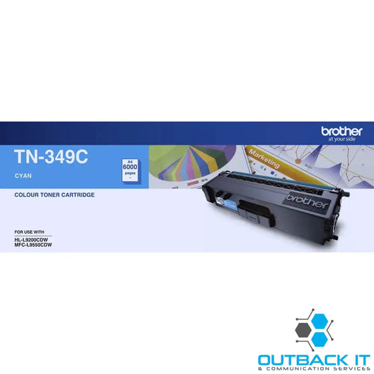 Brother TN-349C AYS *EXCLUSIVE TO B2B* Colour Laser Toner-Super High Yield Cyan- HL-L9200CDW MFC-L9550CDW - 6000Pages