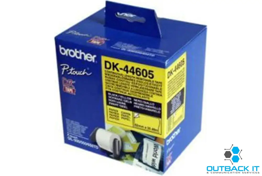 Brother Yellow 62mmx30.48m Roll PTouch QL-500/550/650TD Brother - LABELLERS