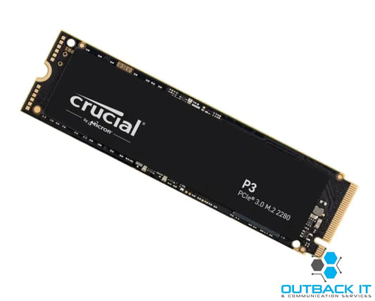 Crucial P3 2TB Gen3 NVMe SSD 3500/3000 MB/s R/W 440TBW 650K/700K IOPS 1.5M hrs MTTF Full-Drive Encryption M.2 PCIe3
