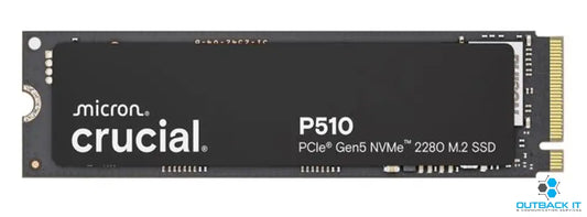 Crucial P510 2TB Gen5 2280 NVMe M.2 SSD 10,000 / 8,700 MB/s R/W 1200TBW 1.4M IOPS 1.5M hrs MTTF Full-Drive Encryption