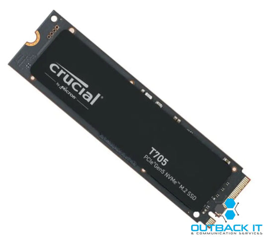 Crucial T705 1TB Gen5 NVMe SSD - 13600/10200 MB/s R/W 600TBW 1400K IOPs 1.5M hrs MTTF DirectStorage for Intel 14th Gen