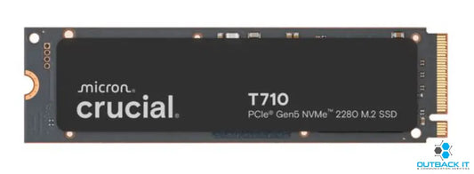 Crucial T710 4TB PCIe Gen5 NVMe 2280 SSD - 14500/13800 MB/s R/W 2400TBW 1500K IOPs 1.5M hrs MTTF with DirectStorage for