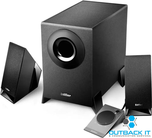 Edifier M1360 2.1 Multimedia Speakers - 3.5mm AUX/4INCH Subwoofer/Remote/RCA Remote Control input Black External