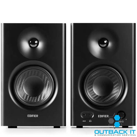 Edifier MR4 Studio Monitor - Smooth Frequency 1’ Silk Dome Tweeter 4’ Diaphragm Woofer Wooden RCA TRS AUX Ideal for
