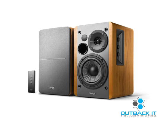 Edifier R1280T-BROWN Lifestyle Bookshelf Speakers Brown - 3.5mm AUX/Dual RCA 42W MDF Wooden Enclosure External Speakers