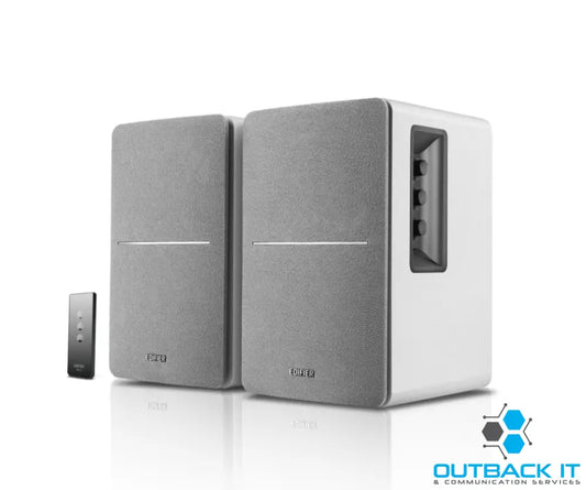 Edifier R1280T-WHITE SILVER Lifestyle Bookshelf Speakers Brown - 3.5mm AUX/Dual RCA 42W MDF Wooden Enclosure External