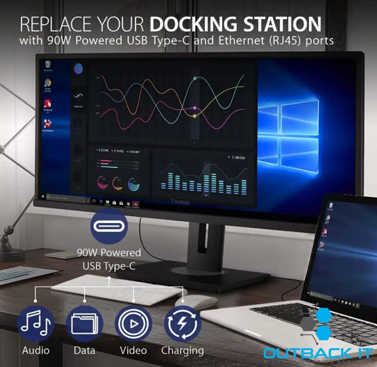EOFY ViewSonic 34’ WQHD 3440 x 1440 USB-C Dock 90w Charger,Ethernet FreeSync Speaker VDisplay HAS Superclear VA VG3456