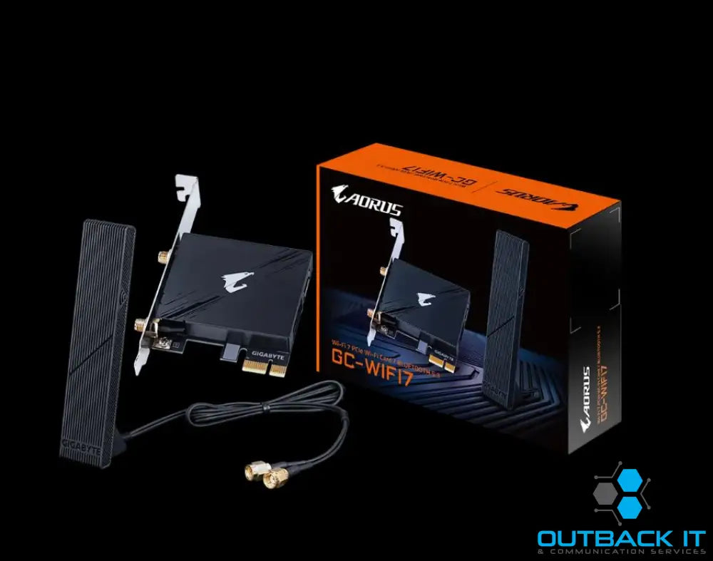 Gigabyte GC-WIFI7 Motherboard Wi-Fi 7 up to 5800Mbps up to 320MHz bandwidth support across the 2.4GHz 5GHz and 6GHz