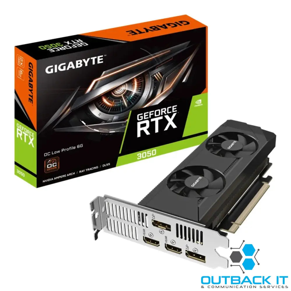 Gigabyte GeForce RTX™ 3050 OC Low Profile 6G 1477 MHz CUDA 2304 14000 MHZ GDDR6 96 bit PCI-E 4.0 PSU 300W DP1.4a*2 HDMI