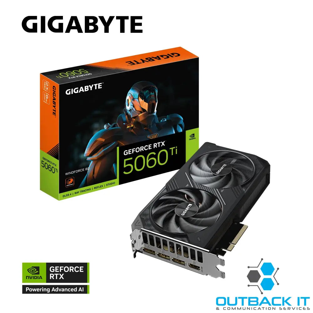 Gigabyte GeForce RTX™ 5060 Ti WINDFORCE 8G 2572 MHz CUDA TBD 28 Gbps GDDR7 128 bit PCI-E 5.0 PSU 650W DisplayPort 2.1b