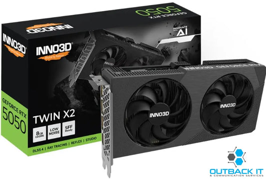 INNO3D nVidia GeForce RTX 5050 TWIN X2 8GB GDDR6 2572 MHz Boost Clock VRAM 20 Gbps 3x DP 1xHDMI 225x116x41mm PCI-E