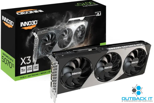 INNO3D nVidia GeForce RTX 5070 TI X3 16GB GDDR7 2452 MHz Boost Clock RAM 28 Gbps 3x DP 1xHDMI 300x116x41mm PCI-E nVidia