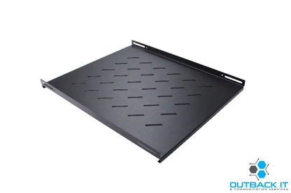 LDR Fixed 1U 550mm Deep Shelf Recommended for 19’ 800mm Deep Cabinet - Black Metal Construction Accessories