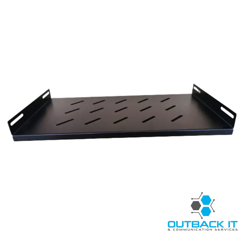LDR Fixed 1U 550mm Deep Shelf Recommended for 19’ 800mm Deep Cabinet - Black Metal Construction Accessories