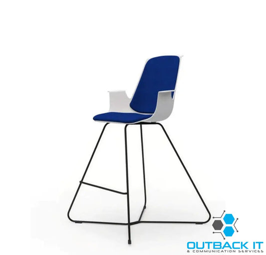 LDR VISIT High Chair For Vendor and Hot Desks Steel legs Modled ABS seat backrest and armrests with plush fabric