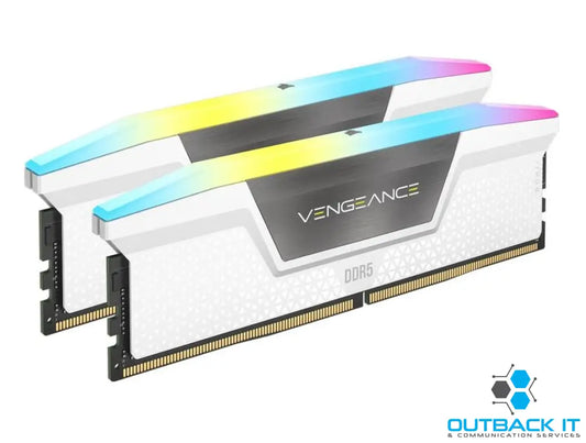 (LS) Corsair Vengeance RGB 32GB (2x16GB) DDR5 UDIMM 5200MHz C40 1.25V Desktop Gaming Memory White DDR5 UDIMM (Desktop)