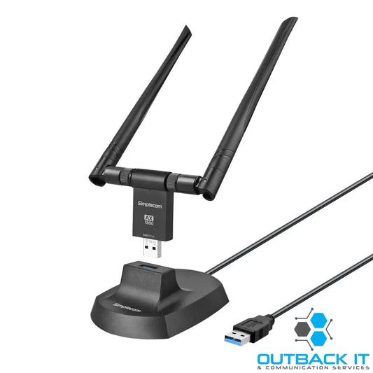 (LS)Simplecom NW811v2 AX1800 Dual Band WiFi 6 USB Adapter 802.11ax with 2x 5dBi High Gain Antennas USB Network Adapters