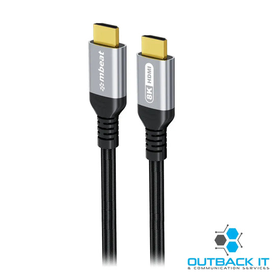 mbeat Tough Link 1.5m Certified 8K HDMI Cable - Space Grey HDMI 2.1 (male) to HDMI 2.1 (male) 50cm × 2.02cm × 1.13cm