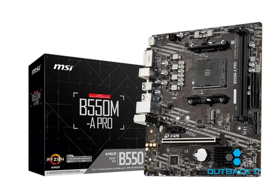 MSI B550M-A PRO Motherboard AMD Ryzen AM4 2xDDR4 support up to 64GB 1xPCIe 4.0/3.0 x16 slot 2xSATA 6Gb 6xUSB3.0