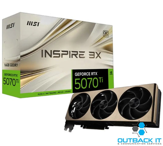 MSI nVidia GeForce RTX™ 5070 Ti 16G INSPIRE 3X OC PCI Express® Gen 5 Boost: 2482 MHz CUDA 8960 Units 16GB GDDR7 HDMI™ x