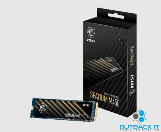 MSI SPATIUM M450 PCIe 4.0 NVMe M.2 1TB SSD Sequential Read up to 3400MB/s Sequential Write up to 2400MB/s 350 TBW 5