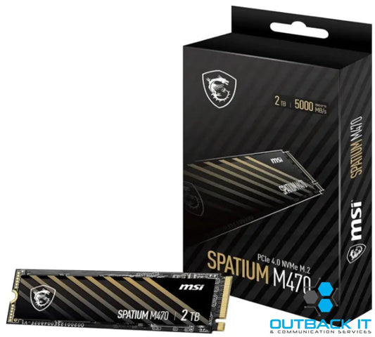 MSI SPATIUM M470 PRO PCIe 4.0 NVMe M.2 2TB SSD Sequential Read up to 6000MB/s Sequential Write up to 5000MB/s 640 TBW 5