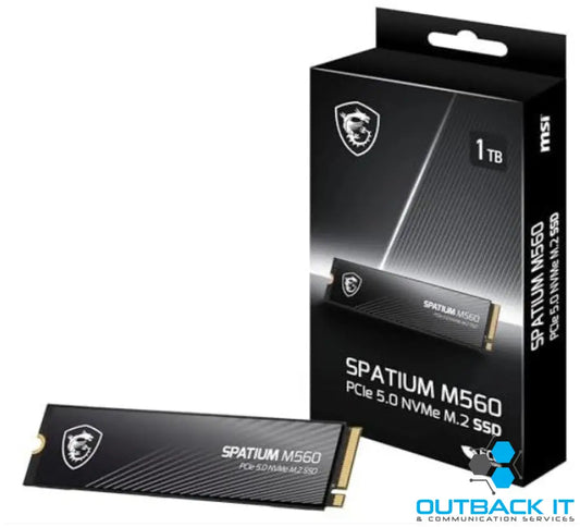 MSI SPATIUM M560 PCIe 5.0 NVMe M.2 1TB SSD Sequential Read up to 10200MB/s Sequential Write up to 8400MB/s 600 TBW 5