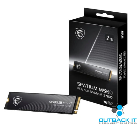 MSI SPATIUM M560 PCIe 5.0 NVMe M.2 2TB SSD Sequential Read up to 10300MB/s Sequential Write up to 8700MB/s 1200 TBW 5