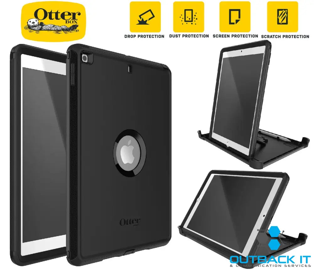 OtterBox Defender Apple iPad (10.2’) (9th/8th/7th Gen) Case Black - No Retail Packaging - (77-62035) DROP + 2X Military