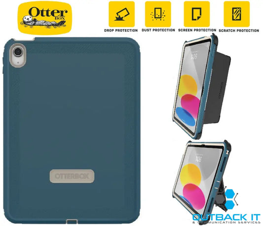 OtterBox Defender Apple iPad (11.0’) 11th Gen (A16)/iPad 10th Gen (10.9’) Case Baj Beach (Blue)- (77-90081),DROP + 2X