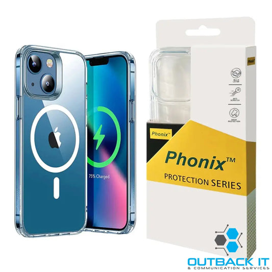 Phonix Apple iPhone 14 Pro Clear Rock Hard Case with MagSafe - Ultra-thin Lightweight Non-slip Shockproof Crystal Clear
