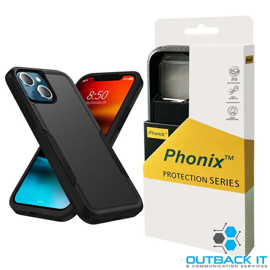 Phonix Samsung Galaxy A35 5G (6.6’) Armor Light Case Black - Two Tough Layers Port Covers No Slip Grippy Edges Durable