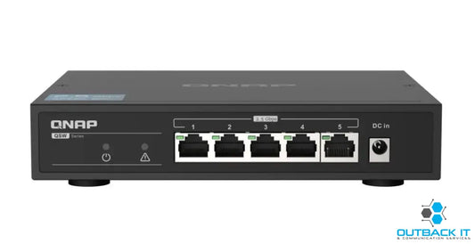 QNAP QSW-1105-5T 5 Port Gigabit Switch Supports up to 2.5Gbe Connectivity Plug and play Network Attached Storage (NAS)