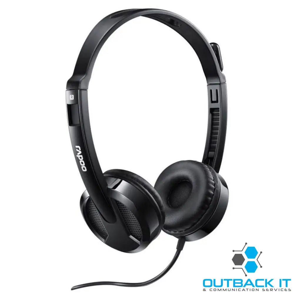 RAPOO H100 Wired Stereo Headsets - HD Voice Rotary Microphone Volume Adjustment 3.5mm Headphones with Audio split