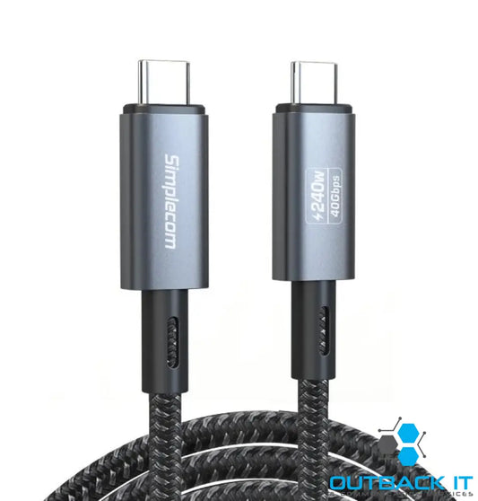 Simplecom CA615 USB-C to USB-C Cable USB4 40Gbps 5A 240W PD3.1 8K@60Hz 1.5M USB Parallel & Firewire