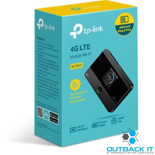 TP-Link M7350 4G-LTE Mobile Wi-Fi 150Mbps DL 50Mbps UL 4G SIM Card + microSD Slot 2000mAh 8hrs Rechargeable Battery for