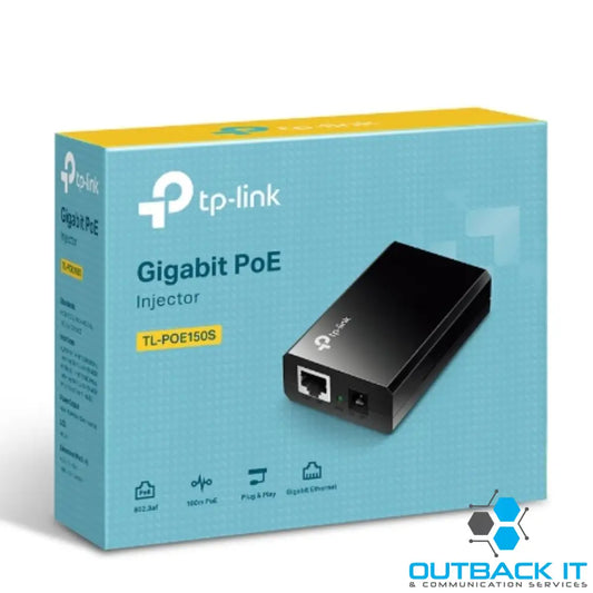 TP-Link POE150S Omada PoE Injector Adapter IEEE 802.3af compliant Data and power carried over the same cable up to 100