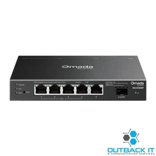 TP-Link SG2206MP Omada Access 6-Port Gigabit Switch with 4-Port PoE + TP-Link Omada