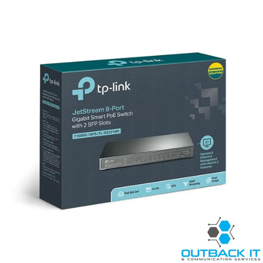 TP-Link SG2210P 8-Port Gigabit Smart PoE Switch with 2 SFP Slots L2/L3/L4 QoS and IGMP Snooping WEB/CLI Managed 53W
