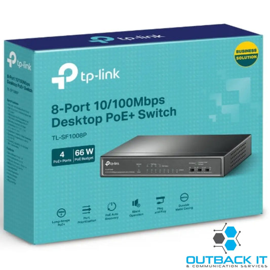 TP-Link TL-SF1008P 8-Port 10/100Mbps Desktop Unmanaged Switch 4-Port PoE 57W IEEE 802.3af Fanless Network Switches